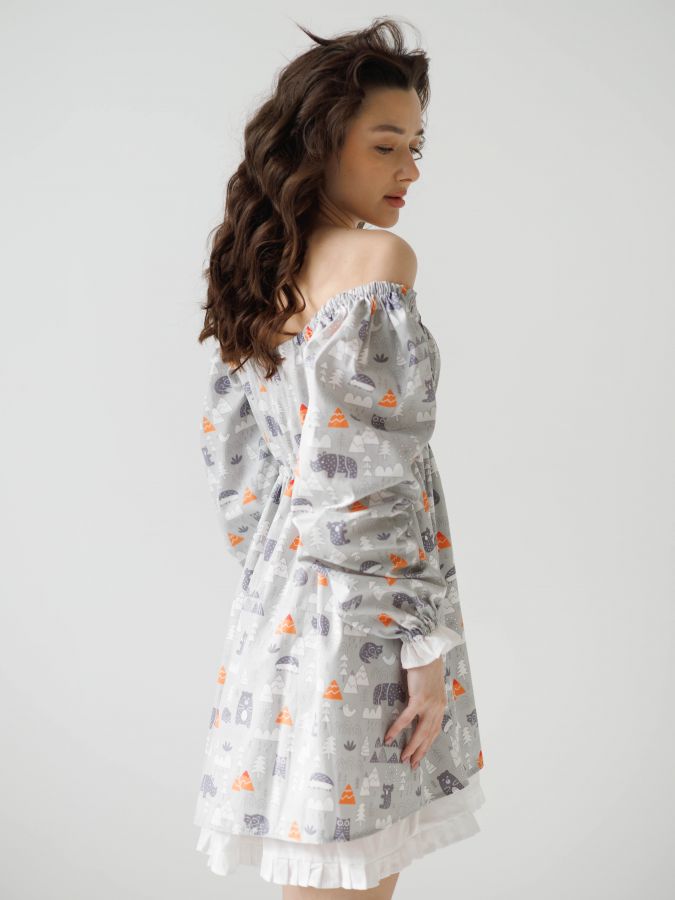 Платье Babydoll Limited серый лес