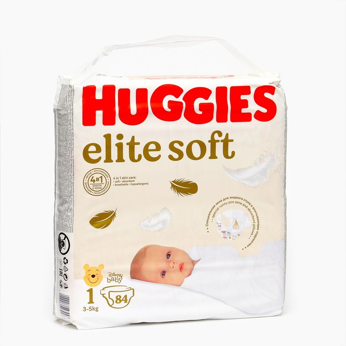 Подгузники "Huggies" Elite Soft 1, 3-5кг, 84 шт