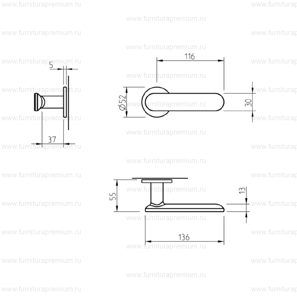 Ручка Tupai 4158 5S RT