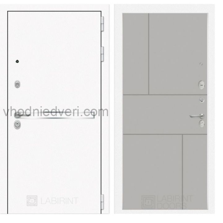Входная дверь Лабиринт LINE WHITE - 21 Грей софт
