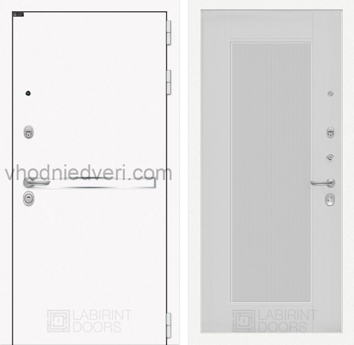 Входная дверь Лабиринт LINE WHITE - 30 Белый софт рельеф