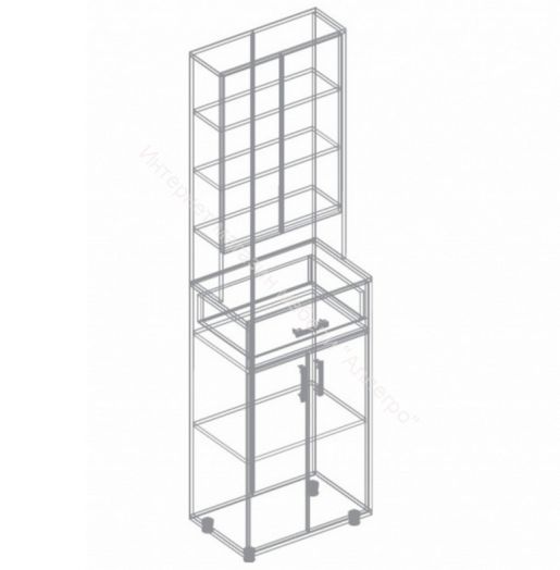 Тумба с зеркалом "Граф" Тёмно серый/Дуб золотистый