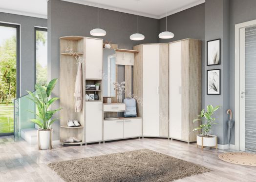 Шкаф "Граф" 2-х створчатый для одежды Перламутр/Дуб баррик