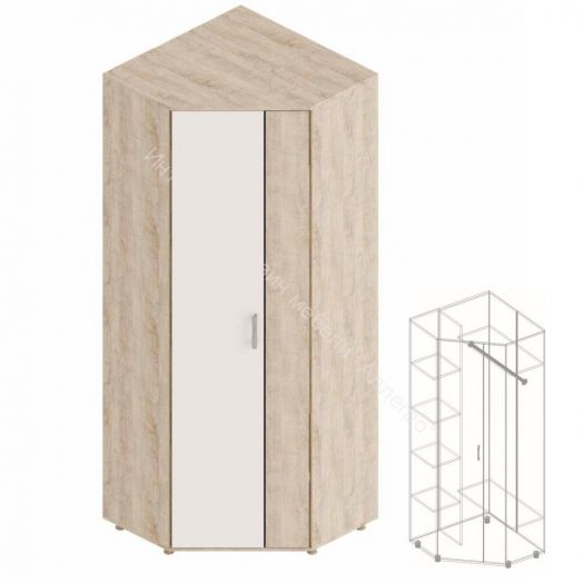 Шкаф угловой "Граф" Перламутр/Дуб баррик