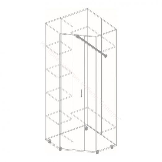 Шкаф угловой "Граф" Тёмно серый/Дуб золотистый