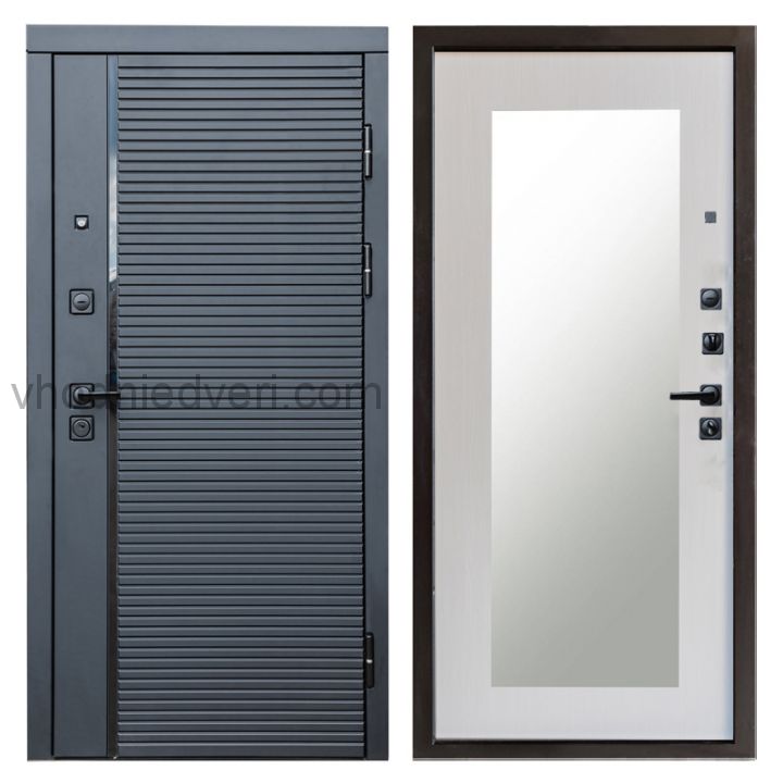 Входная дверь Termo-door Black Line - Зеркало триумф Лиственница