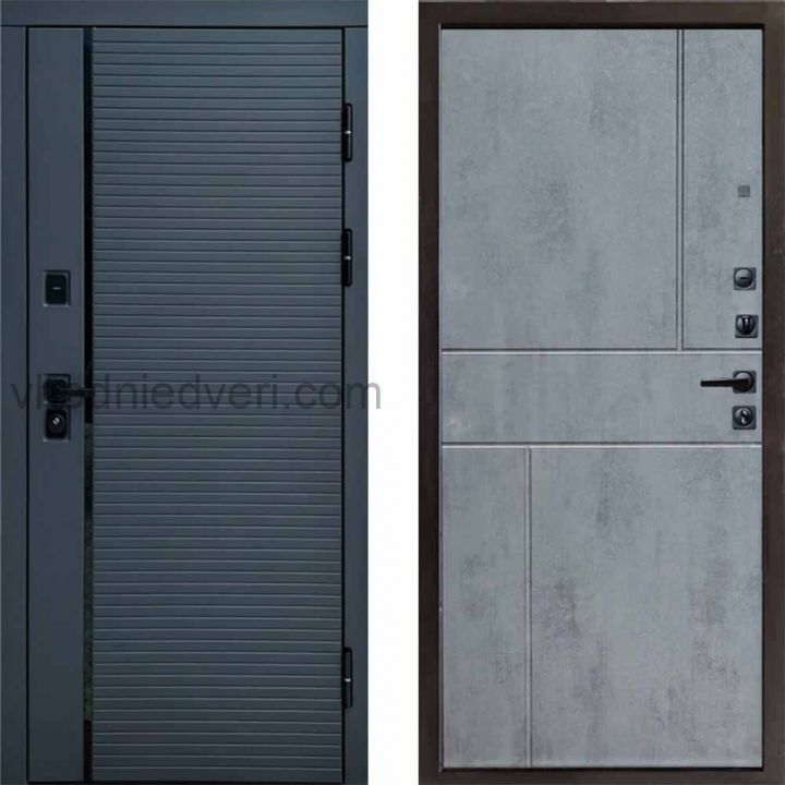 Входная дверь Termo-door Графит line - Горизонт Бетон темный