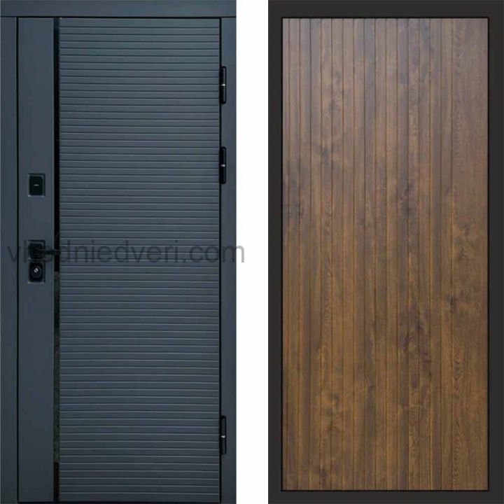Входная дверь Termo-door Графит line - FLAT Дуб