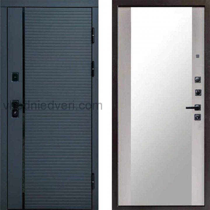 Входная дверь Termo-door Графит line - Зеркало Лиственница