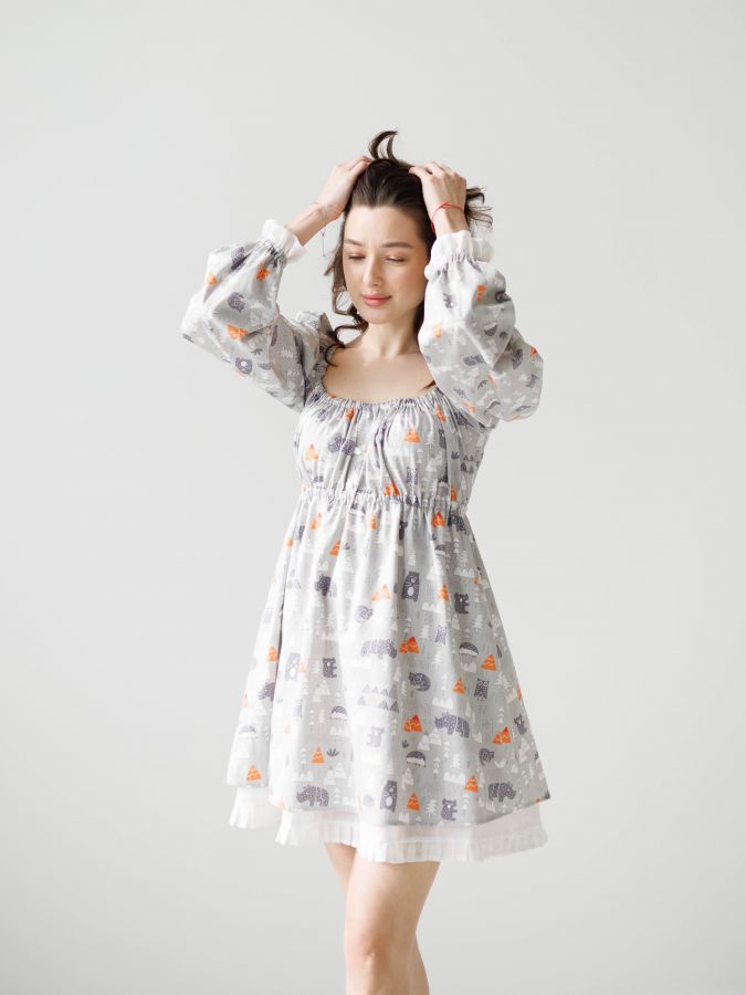 Платье Babydoll Limited серый лес