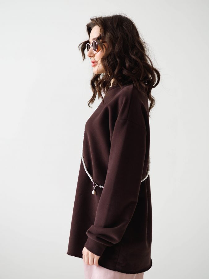 Кофта с длинным рукавом шоколад