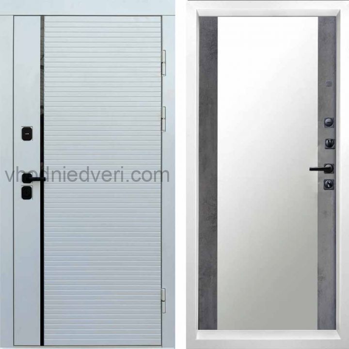 Входная дверь Termo-door WHITE LINE - Зеркало Бетон темный