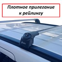 Багажник на крышу Mitsubishi Outlander 3, Turtle Air 2, аэродинамические дуги на интегрированные рейлинги (серебристый цвет)