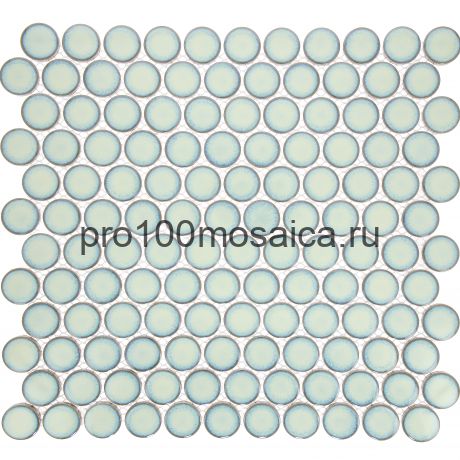 KO28-MINT. Плитка Мозаика из керамогранита, круглая, мятный, 312х330х6 мм, чип d28