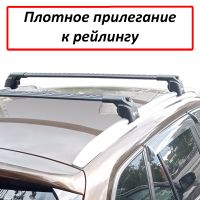 Багажник на крышу BMW X1 E84 2009-15, Turtle Air 2, аэродинамические дуги на интегрированные рейлинги (черный цвет)