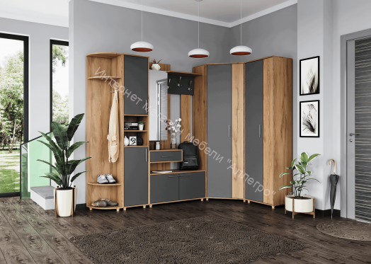 Стеллаж угловой "Граф" Дуб золотистый