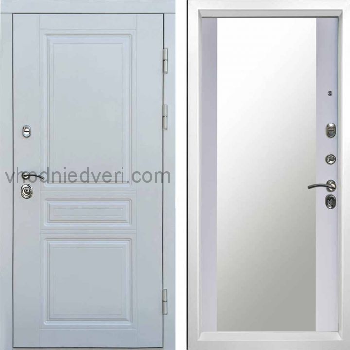 Входная дверь Termo-door Орегон WHITE - Зеркало Белый софт