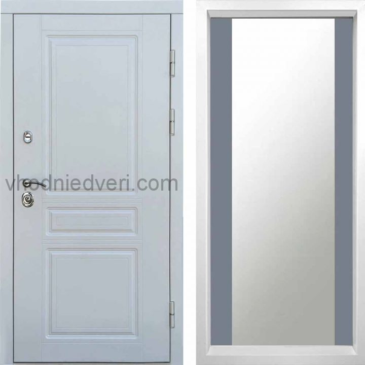 Входная дверь Termo-door Орегон WHITE - Зеркало Грей софт