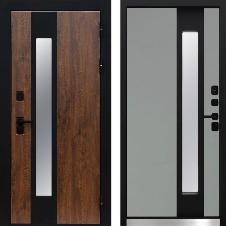 Дверь Входная Termo-door Арктика Дуб/Грей Софт с Терморазрывом и Стеклопакетом