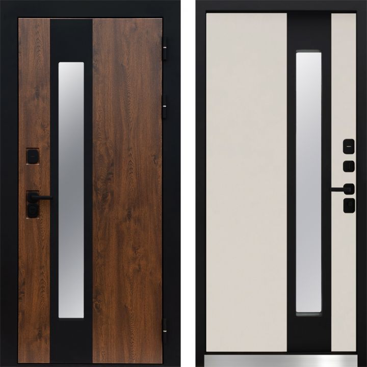 Дверь Входная Termo-door Арктика Дуб/Слоновая кость с Терморазрывом и Стеклопакетом