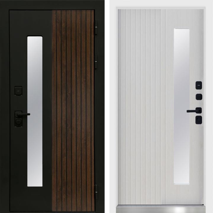 Дверь Входная Termo-door Флагман/Лиственница с Терморазрывом и Стеклопакетом, белый короб