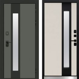 Дверь Входная Termo-door Арктика Графит/Слоновая кость с Терморазрывом и Стеклопакетом