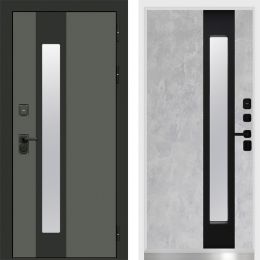 Дверь Входная Termo-door Арктика Графит/Бетон светлый с Терморазрывом и Стеклопакетом, белый короб