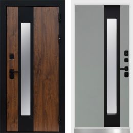 Дверь Входная Termo-door Арктика Дуб/Грей Софт с Терморазрывом и Стеклопакетом, белый короб