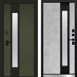 Дверь Входная Termo-door Арктика Грин/Бетон светлый с Терморазрывом и Стеклопакетом