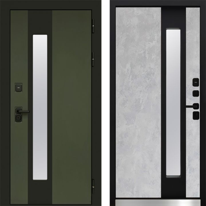 Дверь Входная Termo-door Арктика Грин/Бетон светлый с Терморазрывом и Стеклопакетом