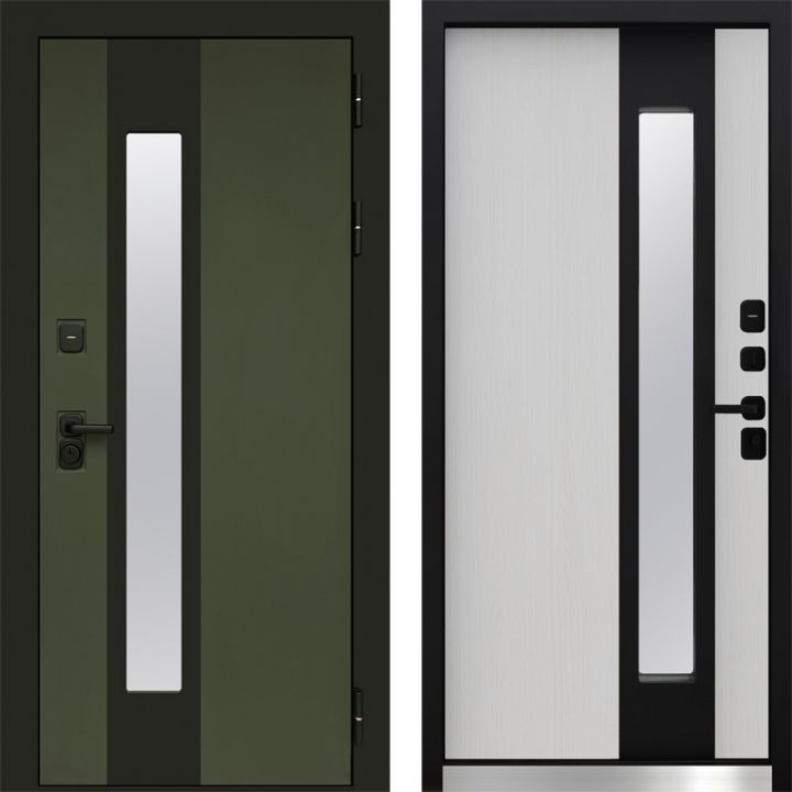 Дверь Входная Termo-door Арктика Грин/Лиственница с Терморазрывом и Стеклопакетом