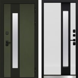 Дверь Входная Termo-door Арктика Грин/Белый софт с Терморазрывом и Стеклопакетом
