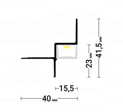 Теневой потолочный профиль GIPS FLY 01