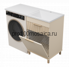 Тумба под раковину Brevita Enfida 60 с бельевой корзиной под стиральную машину (бежевая)