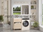 Тумба под раковину Brevita Enfida 60 с бельевой корзиной под стиральную машину (бежевая)