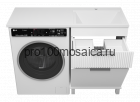 Тумба под раковину Brevita Enfida 60 с бельевой корзиной под стиральную машину (белая)