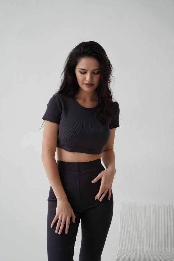 Топ укороченный в рубчик