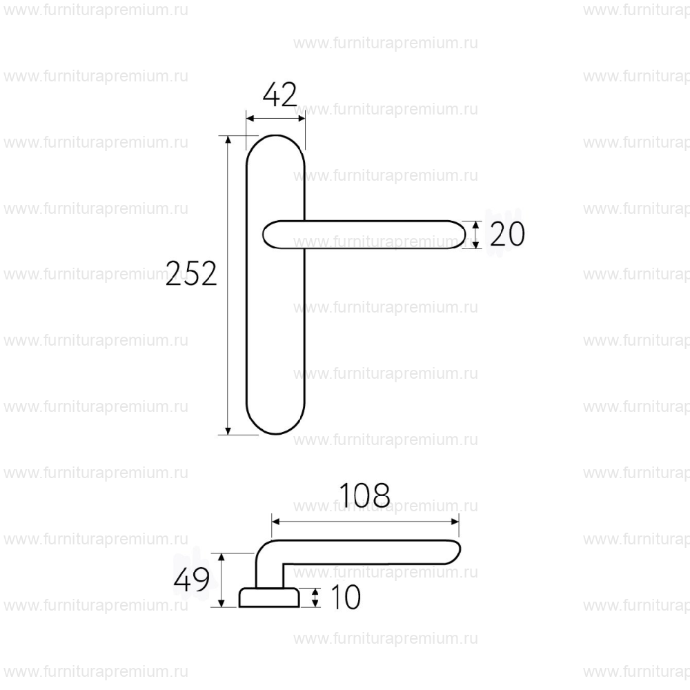Ручка на планке Fratelli Cattini  Emma WC-2 PL02