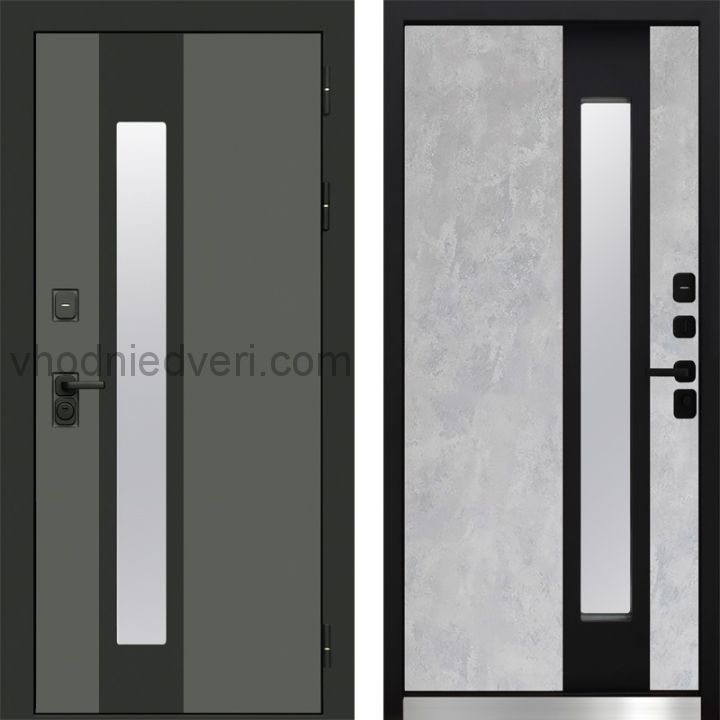 Входная дверь Termo-door Арктика Графит - Бетон светлый с терморазрывом и стеклопакетом