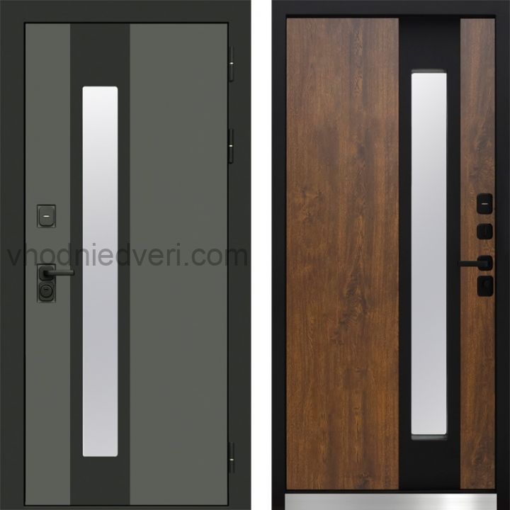 Входная дверь Termo-door Арктика Графит - Дуб с терморазрывом и стеклопакетом
