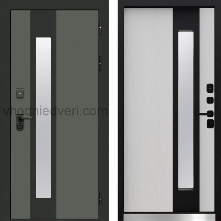 Входная дверь Termo-door Арктика Графит - Лиственница с терморазрывом и стеклопакетом