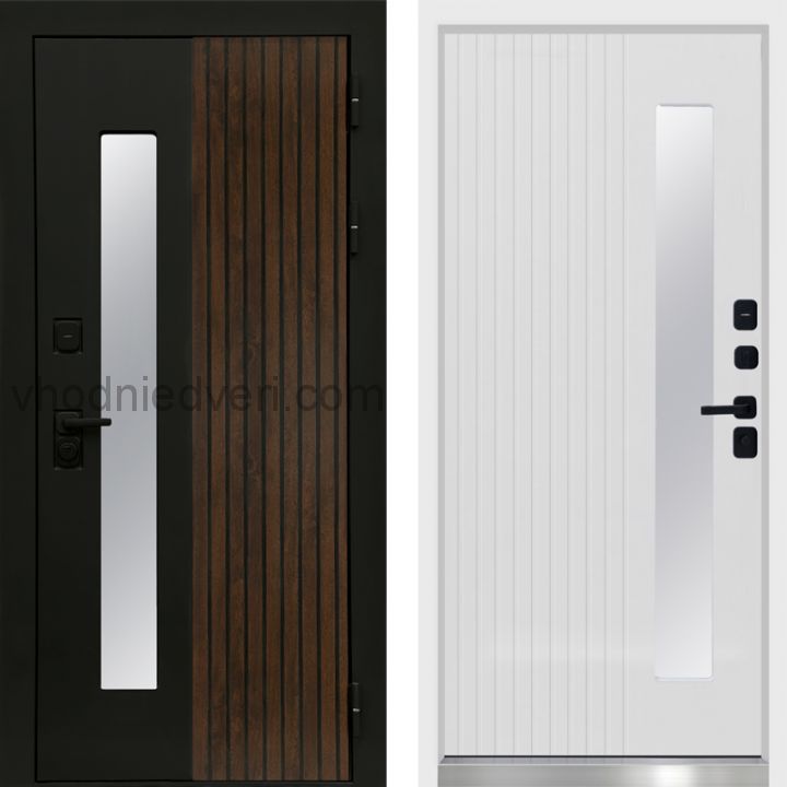 Входная дверь Termo-door Флагман - Белый софт с терморазрывом и стеклопакетом, белый короб