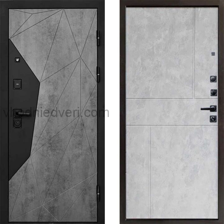 Входная дверь Termo-door Геометрия Бетон - Горизонт Бетон светлый