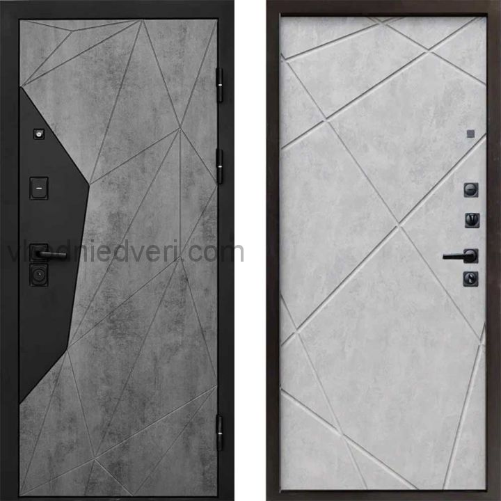 Входная дверь Termo-door Геометрия Бетон - Лучи Бетон светлый