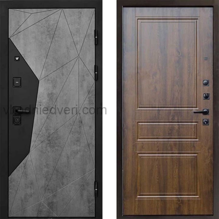 Входная дверь Termo-door Геометрия Бетон - Классик Дуб