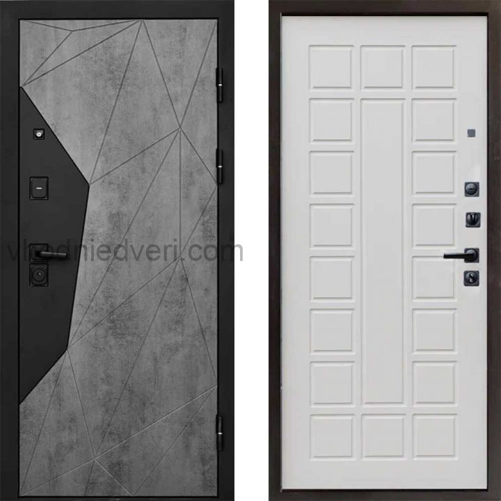 Входная дверь Termo-door Геометрия Бетон - Престиж Бежевый матовый