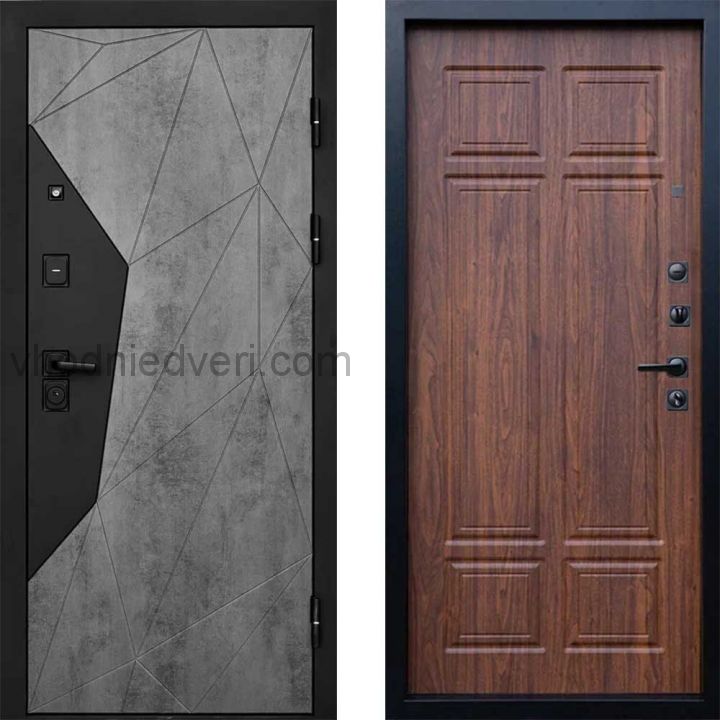 Входная дверь Termo-door Геометрия Бетон - Премиум Орех