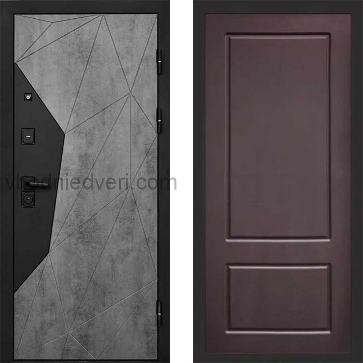 Входная дверь Termo-door Геометрия Бетон - Марсель Шоколад