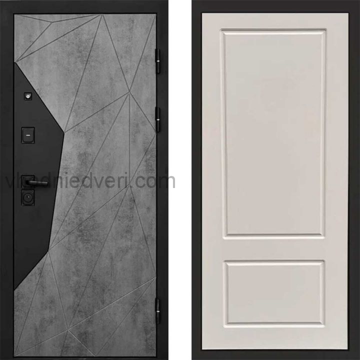 Входная дверь Termo-door Геометрия Бетон - Марсель Слоновая кость