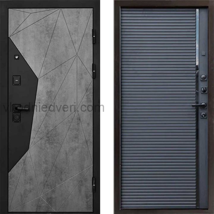 Входная дверь Termo-door Геометрия Бетон - Porte Black